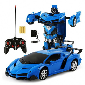 Машинка-трансформер на радіокеруванні Lamborgini акумуляторна синя (LAMB700-26311R2)