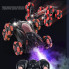 Машинка на радиоуправлении Stunt Spray Truck PRO 2,4 GHz полноприводный 6-колесный каскадерский вездеход 6WD двухсторонний 360°, трюковой оборотень с распылителем красный (3-RC-048-01)