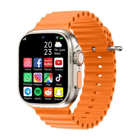 Смартфон-часы Smart Watch GS37 Ultra 4G Android 2.02 дюйма, 1 ГБ + 16 ГБ 4G нано-SIM передняя и задняя камера два ремешка 2024 Серебро (2178-02)