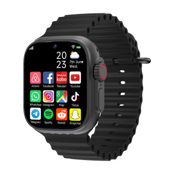 Смартфон-часы Smart Watch GS37 Ultra 4G Android 2.02 дюйма, 1 ГБ + 16 ГБ 4G нано-SIM передняя и задняя камера два ремешка 2024 Черный (2178-01)